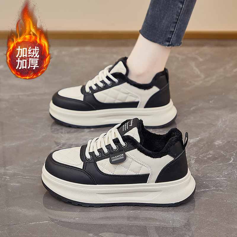 厚底跑步运动鞋保暖女板鞋休闲鞋