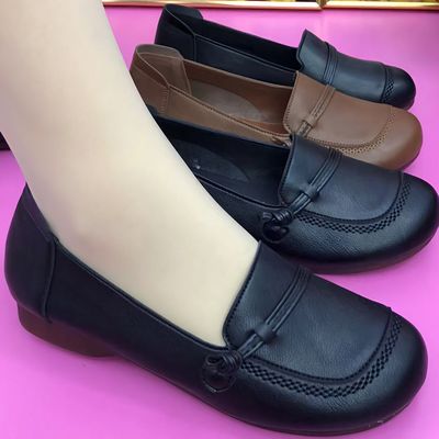 品牌断码真皮时尚防滑耐磨妈妈鞋