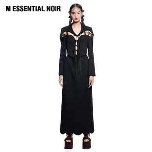 设计师品牌 ESSENTIAL 马凯 NOIR 镂空 绑带设计短外套M