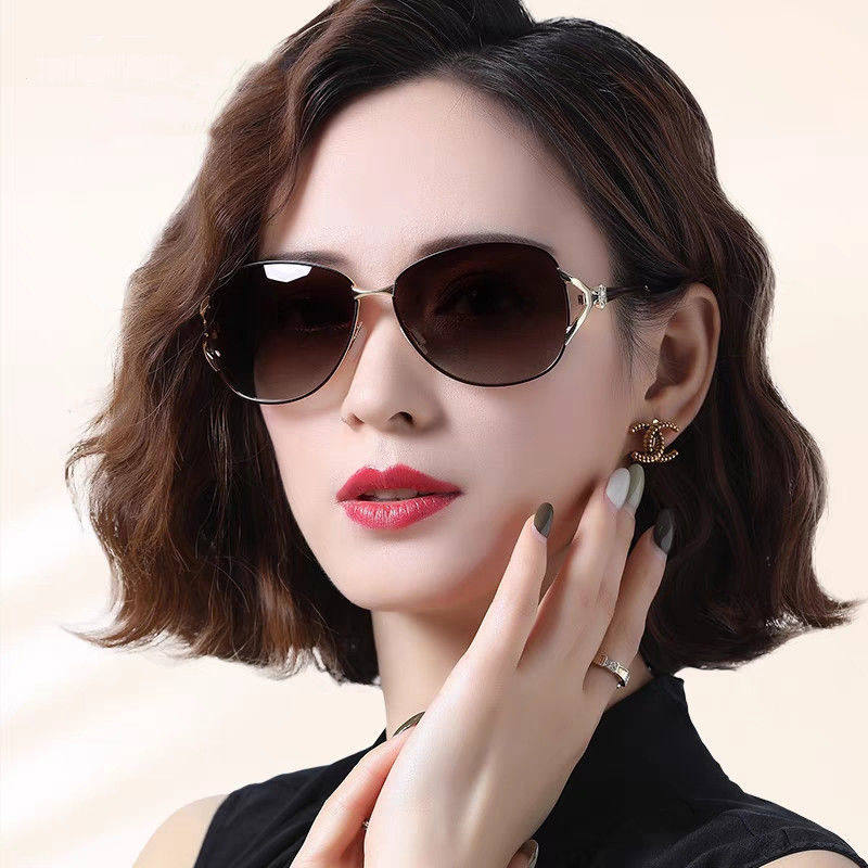高级感墨镜女夏新款潮女防紫外线眼镜偏光太阳镜大脸显瘦圆脸2023_虎窝淘