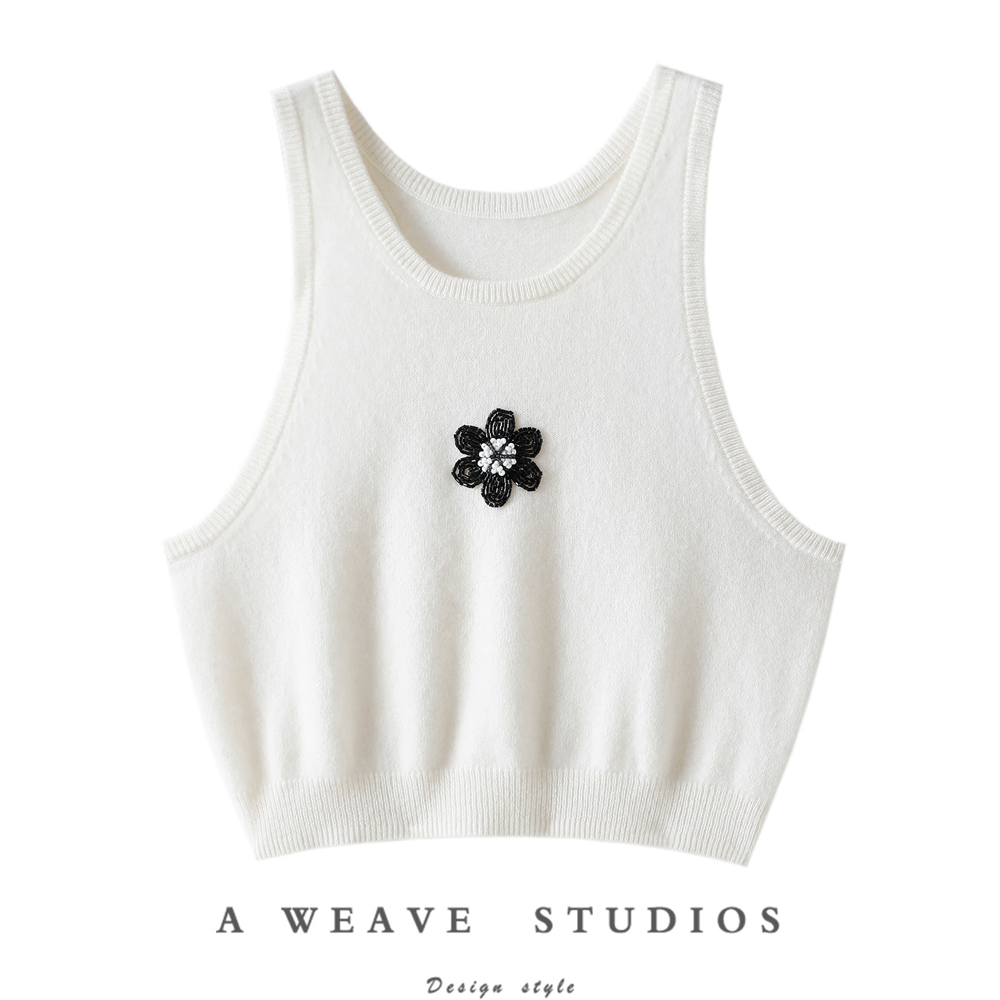 启超官方正品！手工钉珠100%纯山羊绒吊带背心针织衫毛衣内搭外穿