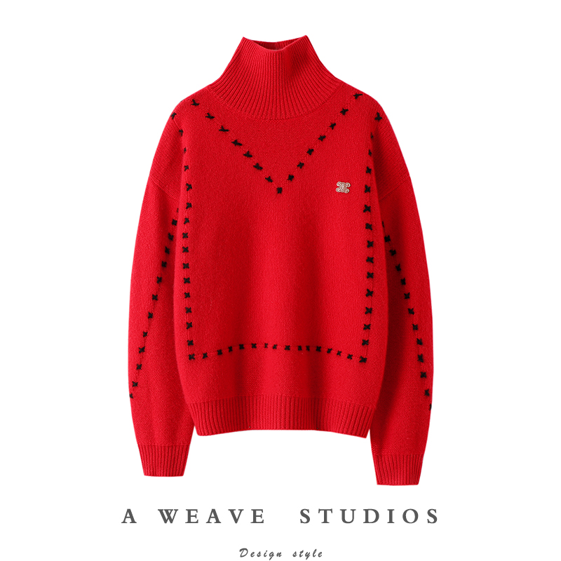 启超高端100%纯山羊绒衫