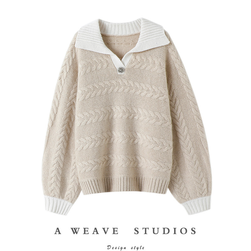 都有星范了！加厚半开领100%纯山羊绒衫女纯羊绒毛衣冬季慵懒风,女装/女士精品,羊绒衫,淘宝优惠券,粉丝福利购,淘宝优惠卷