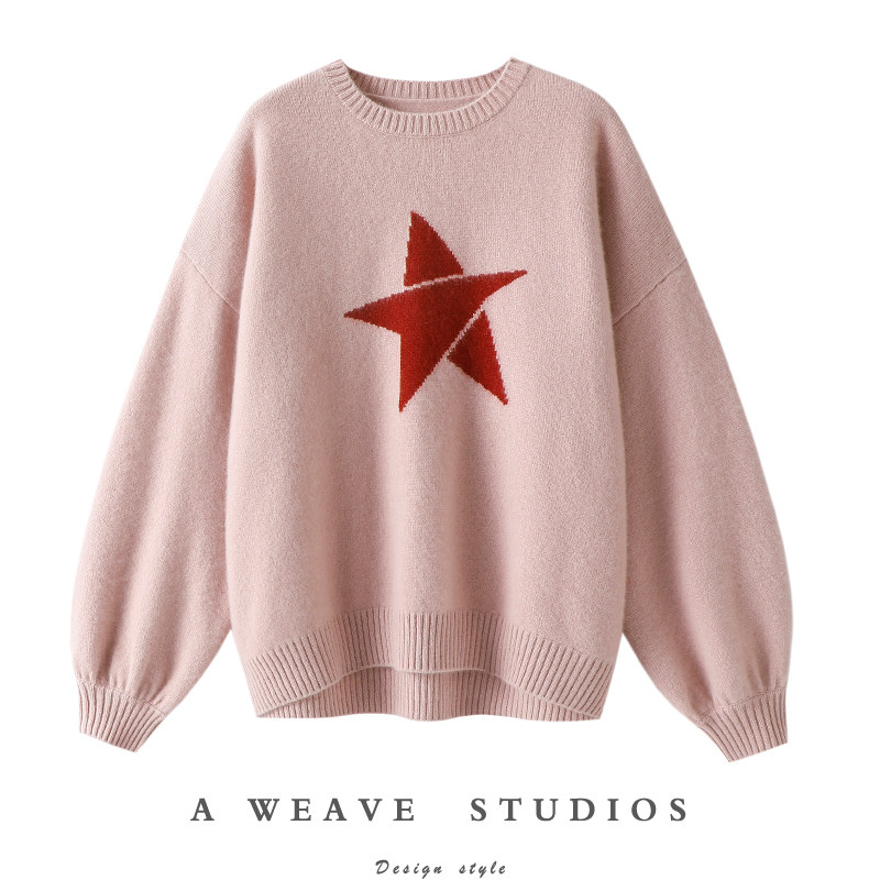 唤醒记忆~星星提花灯笼袖100%纯山羊绒衫女纯羊绒毛衣针织衫加厚,女装/女士精品,羊绒衫,淘宝优惠券,粉丝福利购,淘宝优惠卷