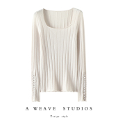 气质王炸 秋冬 女方领纯羊绒毛衣针织打底衫 好搭配 精纺山羊绒衫