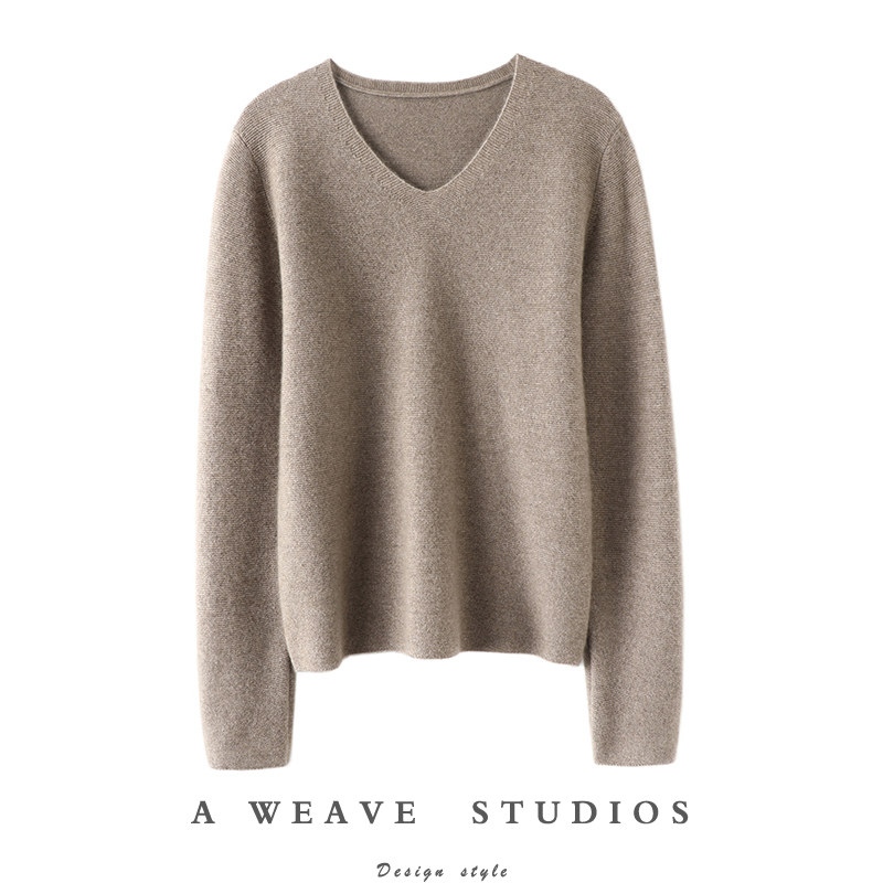 穿搭很抬气！气质反针~V领羊绒衫女纯羊绒毛衣套头针织打底衫秋冬,女装/女士精品,羊绒衫,淘宝优惠券,粉丝福利购,淘宝优惠卷