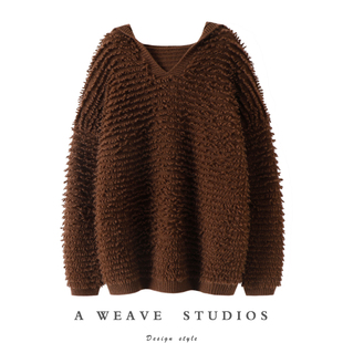 冬 女连帽纯羊绒毛衣针织帽衫 美无需言语 重磅加厚100%纯山羊绒衫