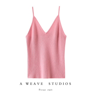 秋冬 V领羊绒吊带背心女纯羊绒毛衣针织打底衫 启超版 型非常优秀