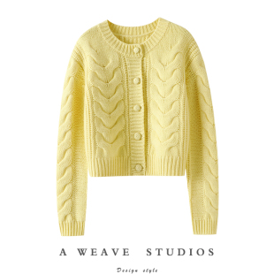 女圆领羊绒毛衣宽松短款 重磅加厚100%纯山羊绒开衫 版 我迷恋