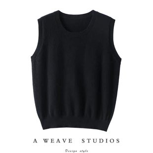 欲望单品 圆领羊绒马甲女宽松纯羊绒坎肩针织背心秋冬 舒服好搭