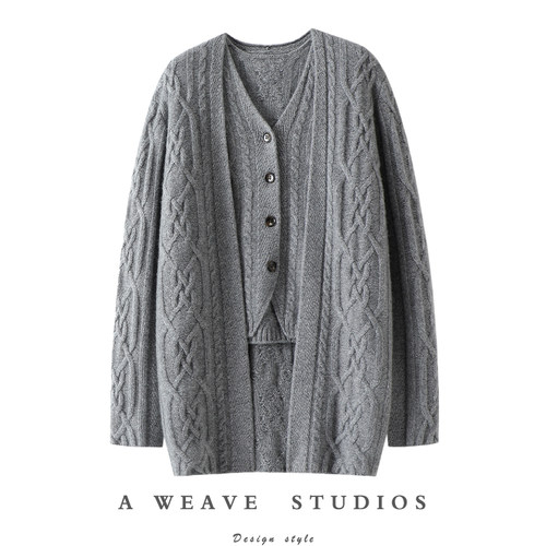 启超官方高端100%纯山羊绒衫套装