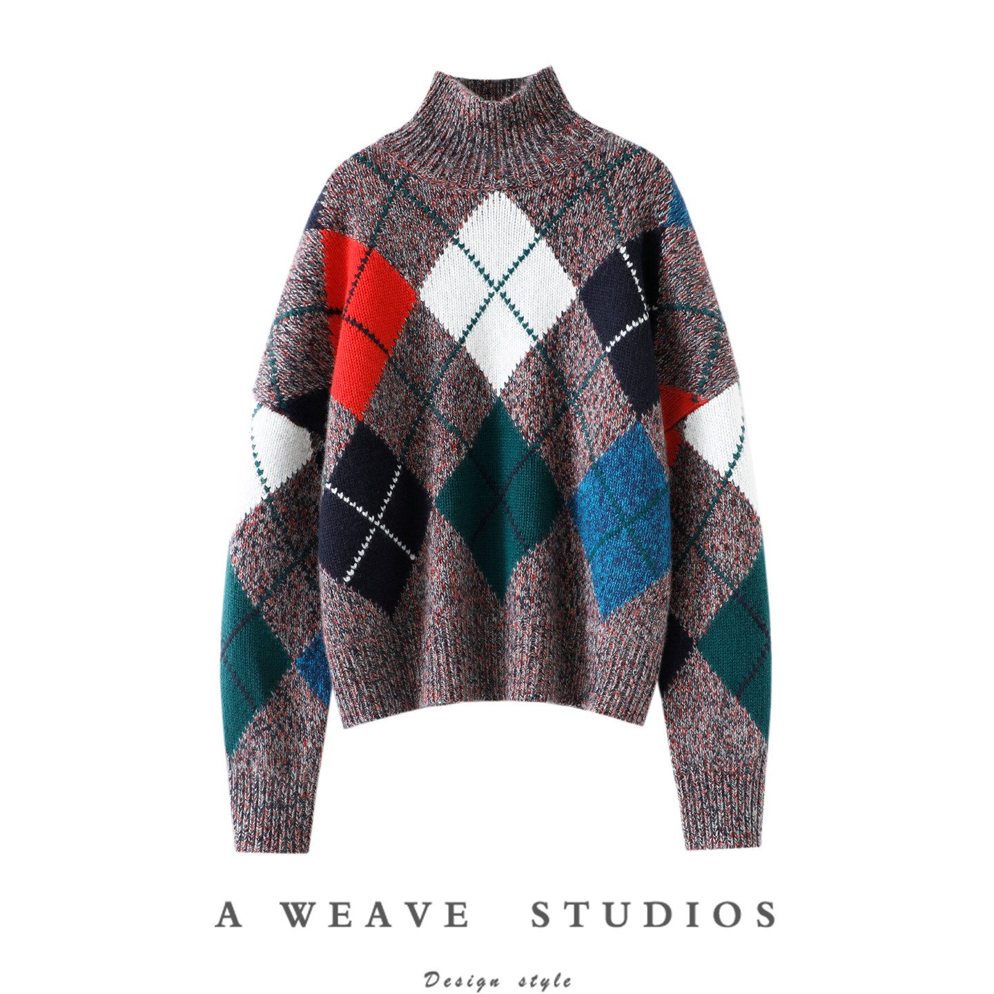 启超高奢之作！重磅加厚高领100%纯山羊绒衫女纯羊绒毛衣拼色宽松,女装/女士精品,羊绒衫,淘宝优惠券,粉丝福利购,淘宝优惠卷