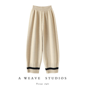 启超太称我心了哈 子女外穿 针织裤 加厚100%纯山羊绒裤 子女灯笼裤