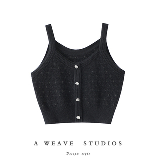 高定显贵 内搭外穿 圆领100%纯山羊绒吊带背心女纯羊绒毛衣针织衫