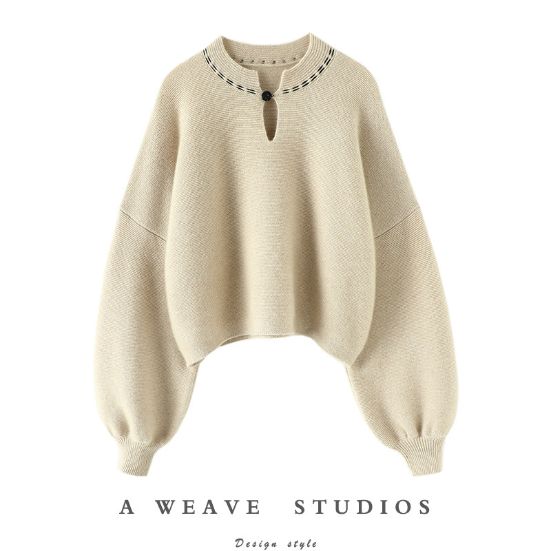 穿出高颜值！立领盘扣蝙蝠袖羊绒衫女圆领加厚纯羊绒毛衣宽松新款,女装/女士精品,羊绒衫,淘宝优惠券,粉丝福利购,淘宝优惠卷