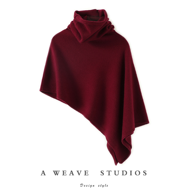 醉美不过一个你！高奢加厚100%纯山羊绒披肩女堆堆领斗篷保暖外套