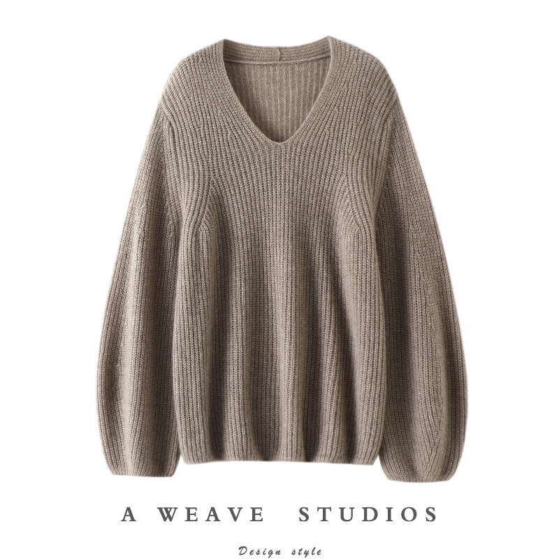 启超上身美赞！V领粗针山羊绒衫100纯羊绒女毛衣针织衫宽松秋冬季,女装/女士精品,羊绒衫,淘宝优惠券,粉丝福利购,淘宝优惠卷