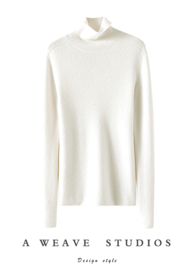 出差利器~高领100%羊绒衫女套头修身纯羊绒毛衣针织打底衫秋冬