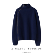 女毛衣冬季 重磅加厚立领100%纯山羊绒衫 外套 男女同款 温柔陷进