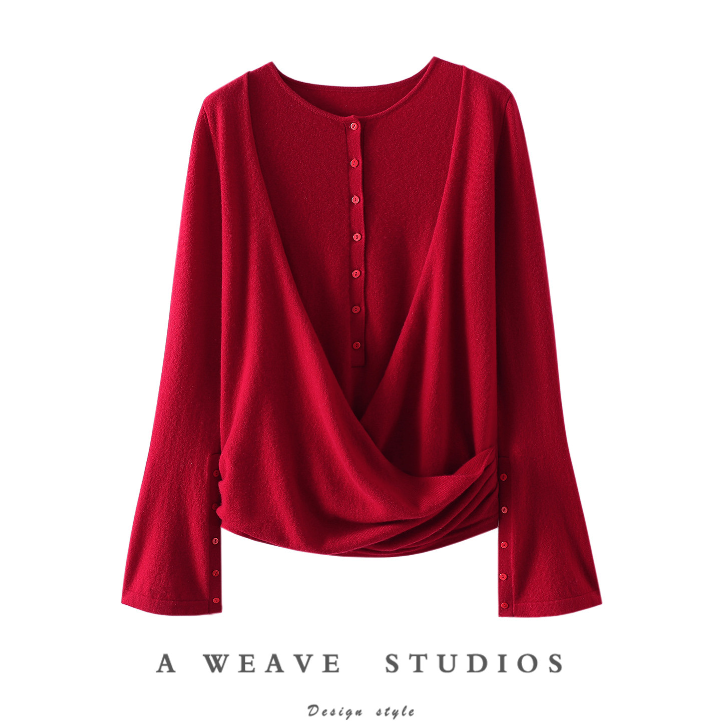 启超尽显品味！假两件100%纯山羊绒衫女圆领交叉纯羊绒毛衣秋冬,女装/女士精品,羊绒衫,淘宝优惠券,粉丝福利购,淘宝优惠卷