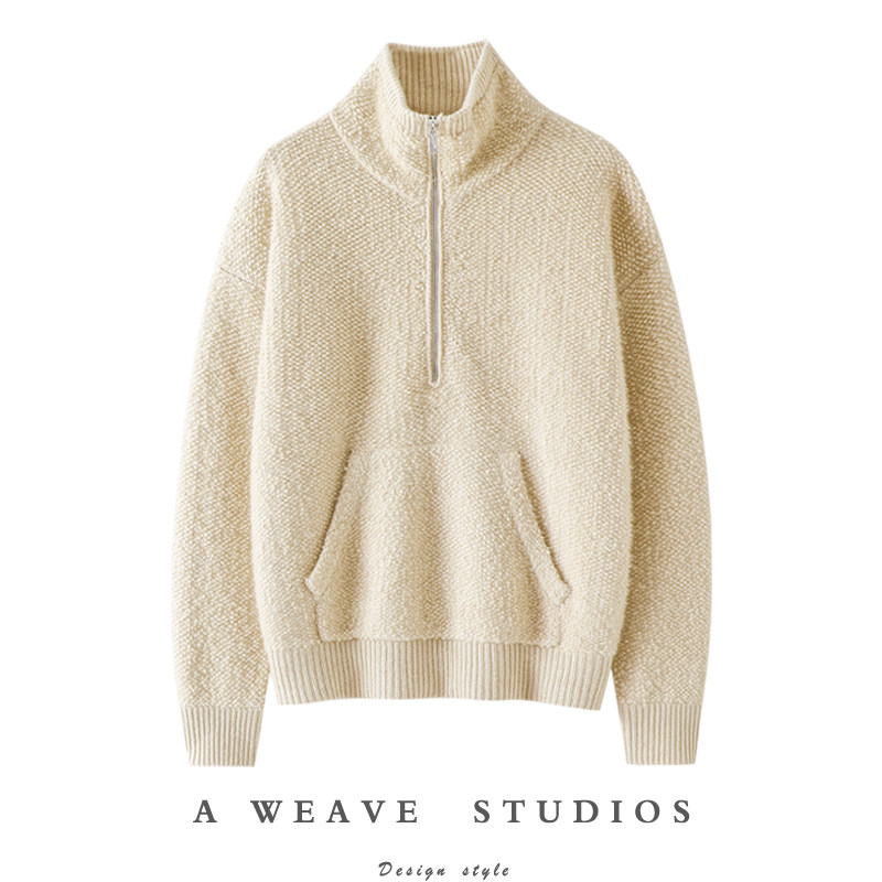 软糯穿上就爱~加厚圈圈针100%纯山羊绒衫女高领半开拉链毛衣冬,女装/女士精品,羊绒衫,淘宝优惠券,粉丝福利购,淘宝优惠卷