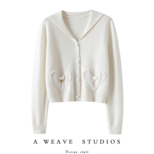 女短款 加厚100%纯山羊绒开衫 纯羊绒毛衣针织外套 界心动段位 时尚