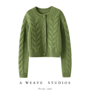 女圆领羊绒毛衣宽松短款 谁看了不迷糊 重磅加厚100%纯山羊绒开衫