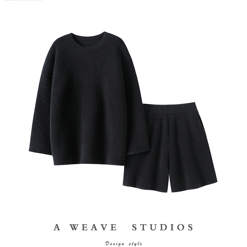 启超官方高端100%纯山羊绒衫套装