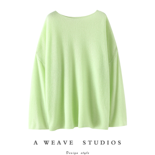 女针织宽松空调屋罩衫 春夏圆领纯羊绒衫 云朵般呀 启超王炸版