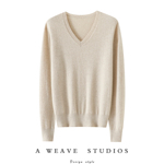 官方正品！通勤王~100%纯山羊绒衫女V领纯羊绒毛衣针织打底衫秋冬