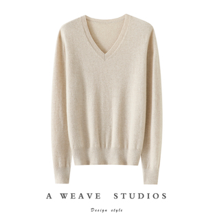 官方正品!通勤王~100%纯山羊绒衫女V领纯羊绒毛衣针织打底衫秋冬