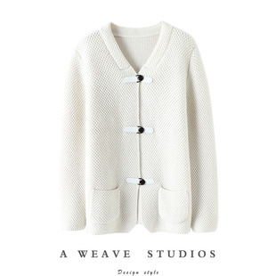 阔太气场呼之欲出~重磅加厚100%纯山羊绒开衫女圆领羊绒毛衣外套