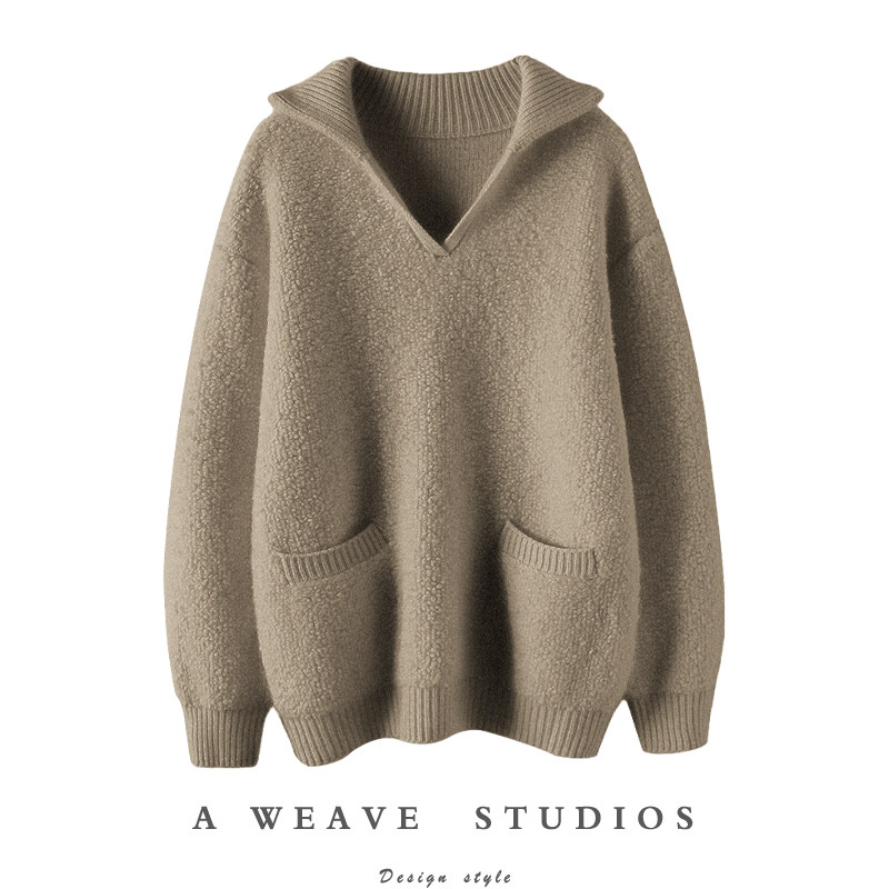 纯粹大方！重磅加厚930克！翻领圈圈羊绒衫女纯羊绒毛衣宽松秋冬,女装/女士精品,羊绒衫,淘宝优惠券,粉丝福利购,淘宝优惠卷