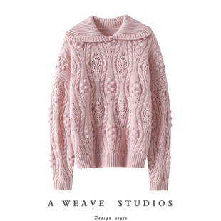 被宠爱感!加厚重工100%纯山羊绒衫女纯羊绒毛衣针织衫秋冬宽松