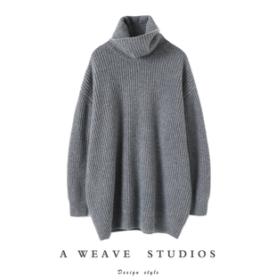 寻寻觅觅！加厚羊绒衫100纯羊绒女高领毛衣中长款慵懒风秋冬季