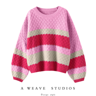 宽松 羊绒衫 启超一万个推荐 启超家优质纯山羊绒毛衣女加厚灯笼袖