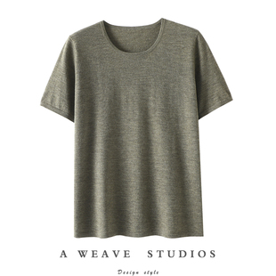 针织T恤女空调屋 女圆领半袖 神仙体感 春夏精纺100%纯山羊绒短袖