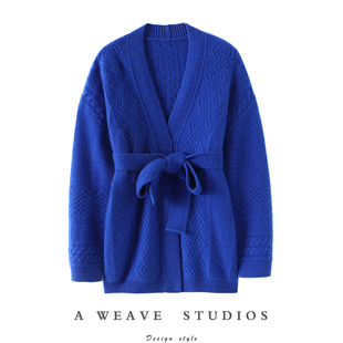 女粗棒针毛衣针织衫 重磅加厚100纯羊绒开衫 外套秋冬 型哇 神仙版