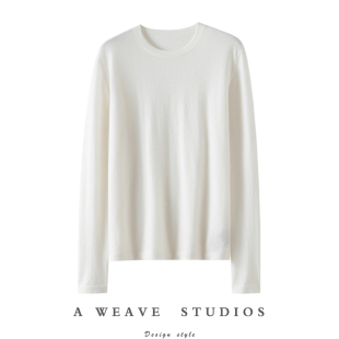 女圆领羊绒毛衣针织打底衫 痴迷这质感 高定精纺100%纯山羊绒衫