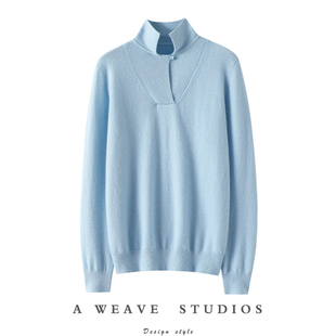 眼前一亮的气质~秋冬新款100%纯山羊绒衫女纯羊绒毛衣针织打底衫