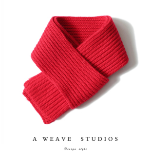 小而美 100%纯山羊绒小围巾保暖男女通用百搭针织可爱围脖 精致