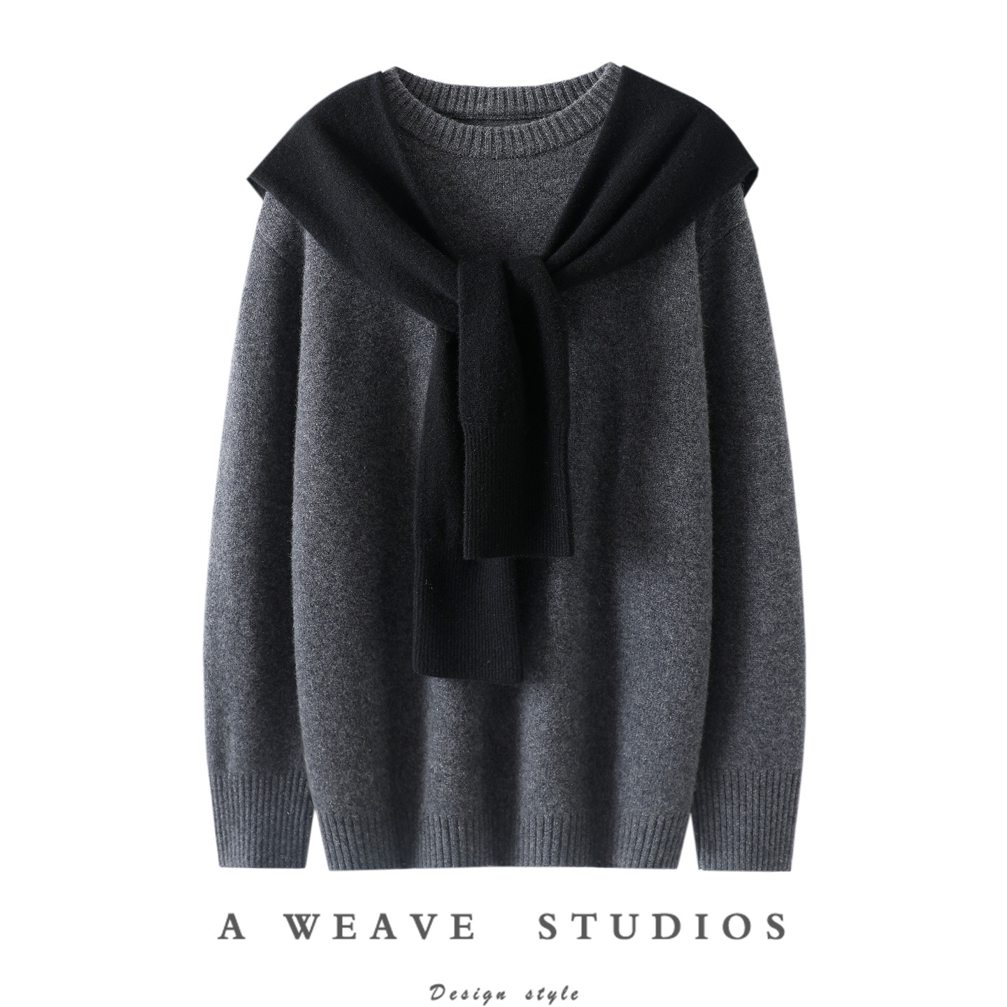 王炸！耐看到疯~加厚100%纯山羊绒衫女假两件披肩连帽衫毛衣宽松,女装/女士精品,羊绒衫,淘宝优惠券,粉丝福利购,淘宝优惠卷