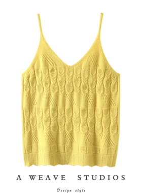 冒着仙女气~时髦细肩带纯羊绒吊带女针织背心V领秋冬保暖修身