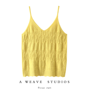 冒着仙女气 时髦细肩带纯羊绒吊带女针织背心V领秋冬保暖修身