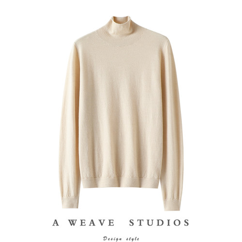 启超官方高端精纺100%纯山羊绒衫