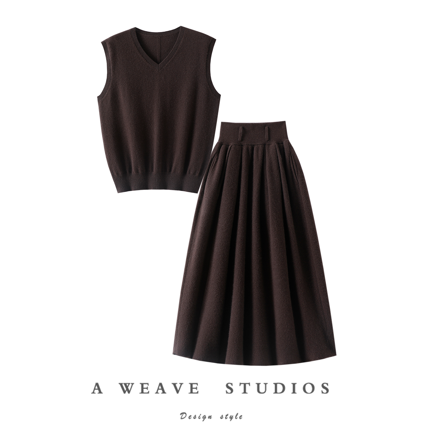 启超官方高端100%纯山羊绒衫套装