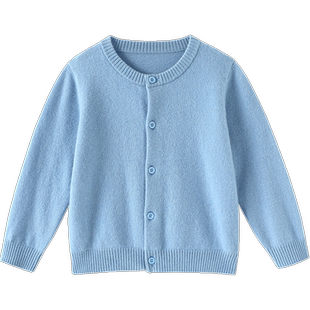 启超真的好穿！儿童山羊绒开衫男女童纯羊绒毛衣针织开衫外套秋冬