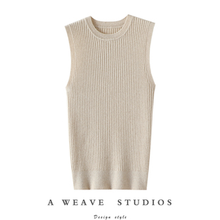 展示美丽身材 秋冬 圆领100%纯山羊绒背心女纯羊绒毛衣针织打底衫