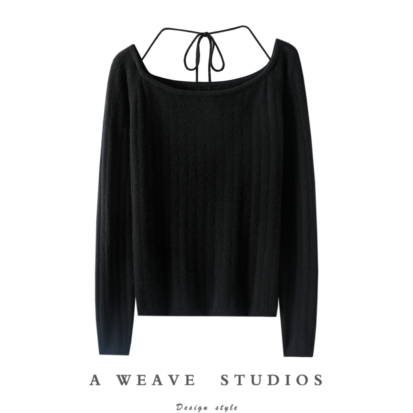 纯欲~心动颜值！系带一字肩100%纯山羊绒衫女纯羊绒毛衣秋冬新款,女装/女士精品,羊绒衫,淘宝优惠券,粉丝福利购,淘宝优惠卷