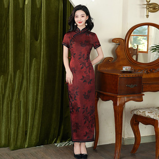 复古风旗袍2024年新款红色年轻款高端气质优雅高考送考连衣裙